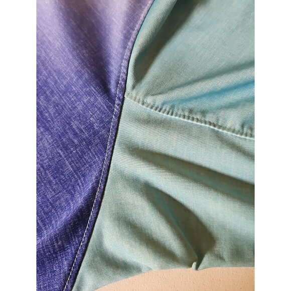 Nike Golf Mobility Fade Dri Fit Polo Shirt Mens Sz M Teal to Blue Ombre Fade - Picture 11 of 11